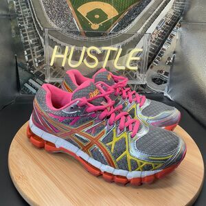 Asics Gel Kayano 20 20th Anniversary Orange Pink Gray Yellow Women’s Sz 7